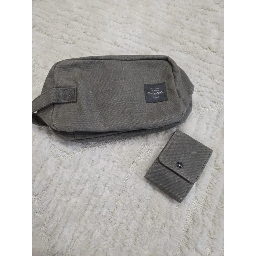 Meridian To-Go SET Toiletries Travel Bag Distressed Waxed Canvas GRN Khaki B5